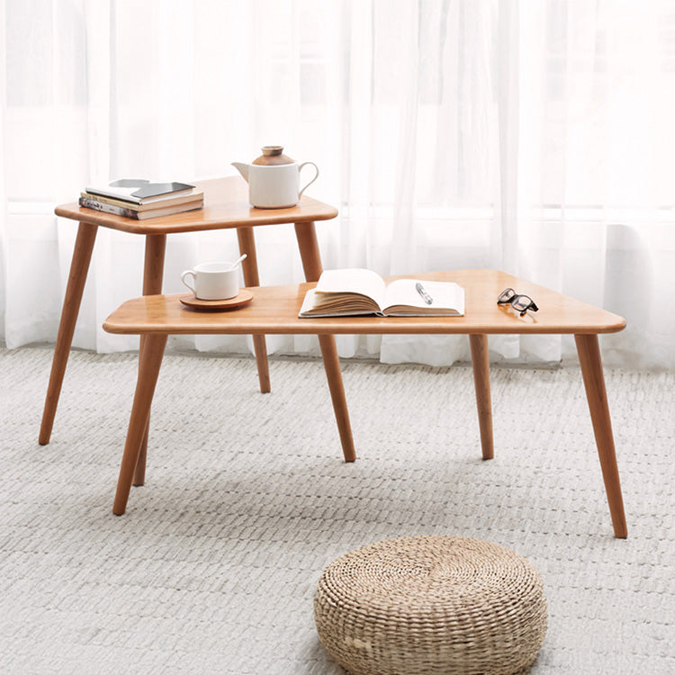 Modern Abstract Cherry Wood Coffee Table -Minimalist Design for Living Room Y15J02