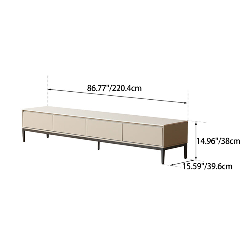 Adjustable TV Stand with Liriodendron Metal Frame for Modern Living Room Decor Y174N02(LY)