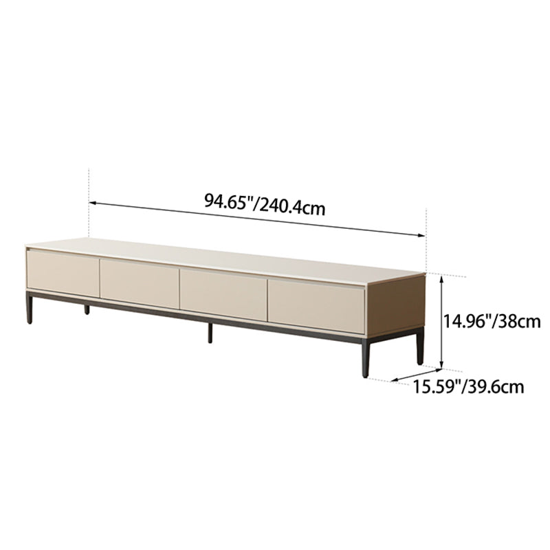 Adjustable TV Stand with Liriodendron Metal Frame for Modern Living Room Decor Y174N02(LY)