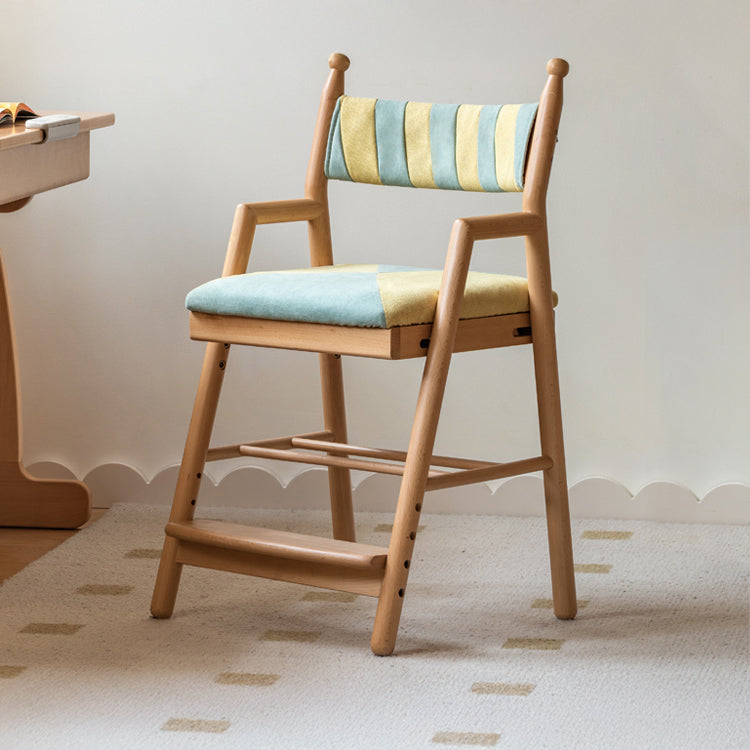 Cute Beech Wood Study Chair for Kids with Comfortable Cushion - Perfect for Study Room Y19S04