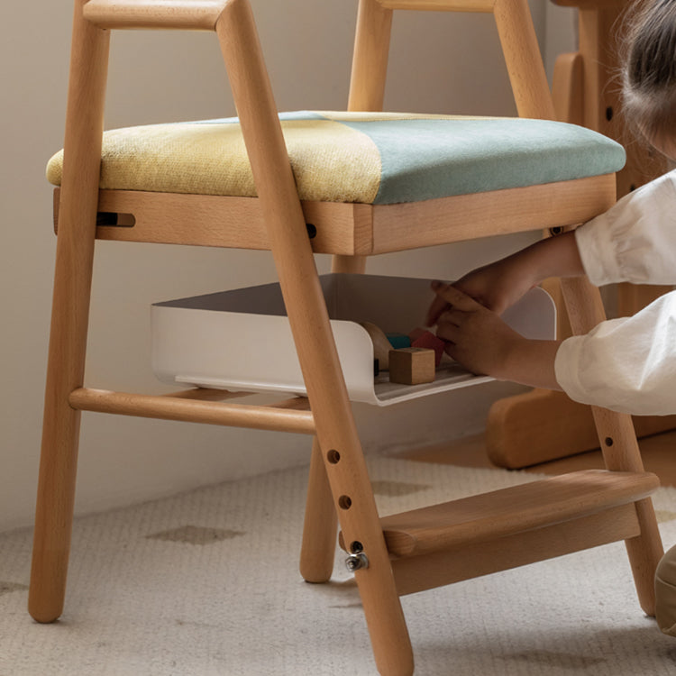 Cute Beech Wood Study Chair for Kids with Comfortable Cushion - Perfect for Study Room Y19S04