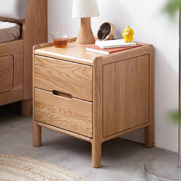 Minimalistic Solid Oak Wood Nightstand with Drawers for Storage - Perfect for Modern Bedrooms Y28A02