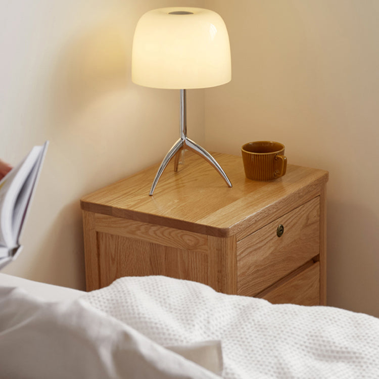 Minimalistic Solid Oak Wood Nightstand with Drawers for Storage - Perfect for Modern Bedrooms Y28A02