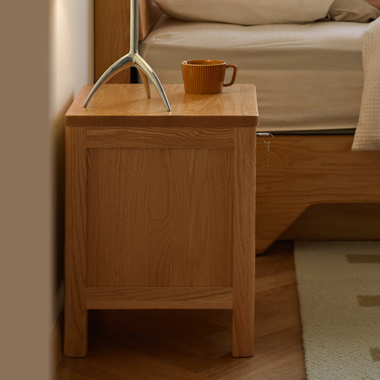 Minimalistic Solid Oak Wood Nightstand with Drawers for Storage - Perfect for Modern Bedrooms Y28A02