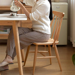 Minimalistic Wooden Dining Chair in Windsor Style - Perfect for Your Dining Room Y28S05