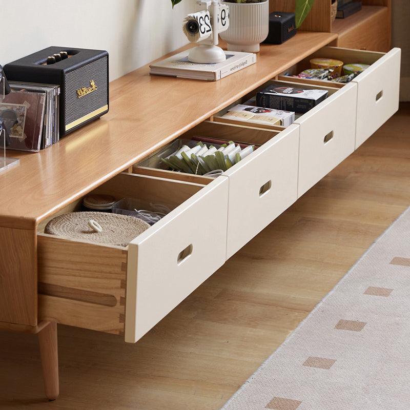 Stylish Beech Liriodendron TV Stand - Enhance Your Living Room Decor Y56N03