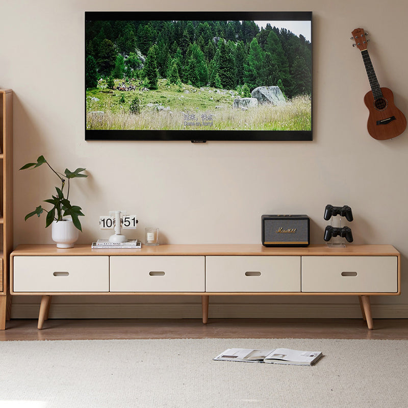 Stylish Beech Liriodendron TV Stand - Enhance Your Living Room Decor Y56N03