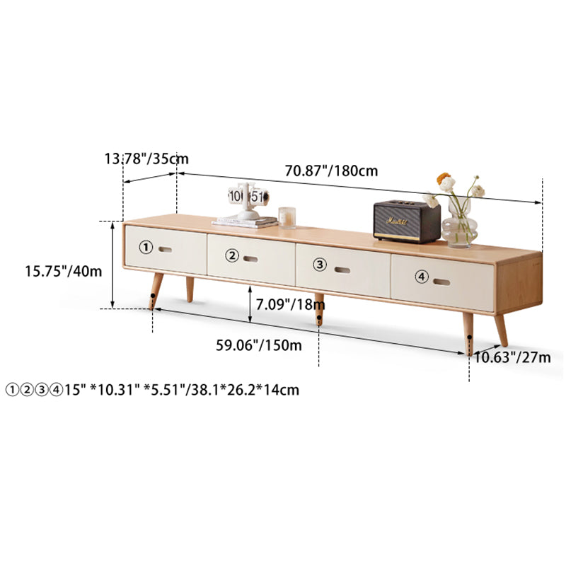 Stylish Beech Liriodendron TV Stand - Enhance Your Living Room Decor Y56N03