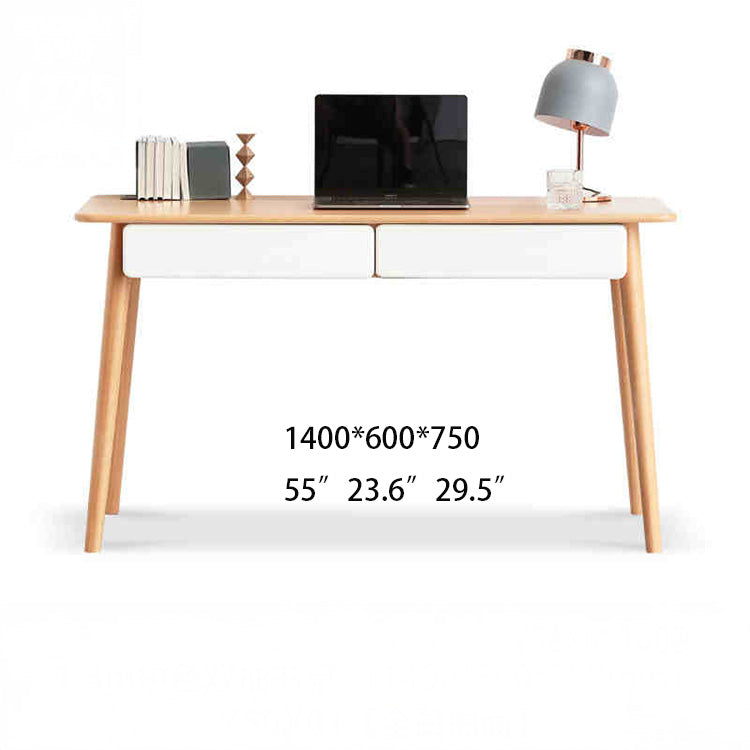 Sleek Beech Wood Desk with Drawers for Storage - Minimalist Design for Home & Offices Y56X01