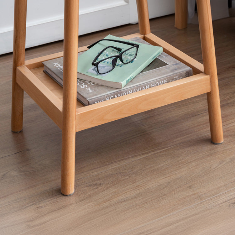 Modern Beech Wood Side Table with Two-Tier for Storage - Perfect Design for Living Room Y67J04