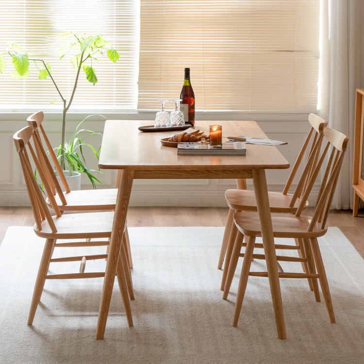 Elegant Rectangular Oak Wood Dining Table – Perfect for Your Dining Room Y8353