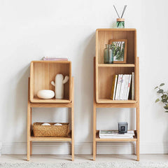 Stylish Oak Wood Cabinet with Multiple Storage Shelves - Perfect for Modern Living Spaces Y84M03