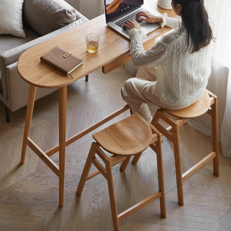 Stylish Oak Wood Kitchen Island - Modern Multi-Functional Table Y84X13