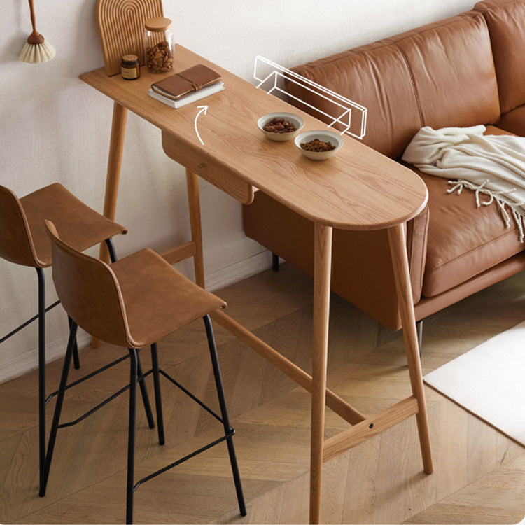 Stylish Oak Wood Kitchen Island - Modern Multi-Functional Table Y84X13