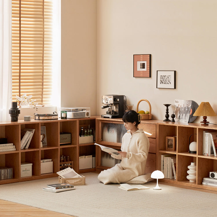 Modern Cherry Wood Bookshelf - Stylish and Functional Storage Solution Cabinet for Your Room Y84X26