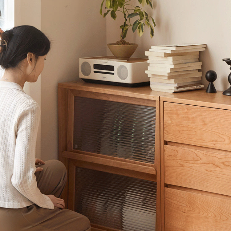 Modern Cherry Wood Bookshelf - Stylish and Functional Storage Solution Cabinet for Your Room Y84X26