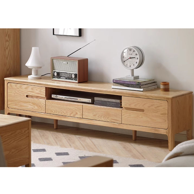 Solid Red Oak TV Stand - Durable & Stylish Entertainment Center Y9031