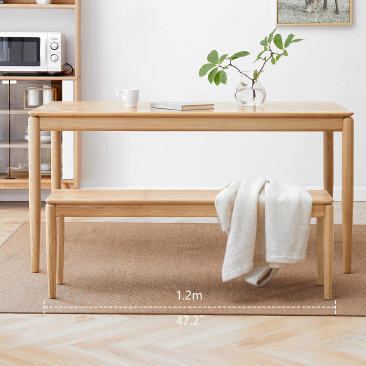 Modern Rectangular Fraxinus Mandshurica Wooden Bench in Natural Wood Color for All Your Room Y97T76