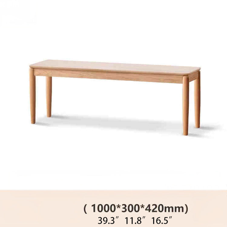 Modern Rectangular Fraxinus Mandshurica Wooden Bench in Natural Wood Color for All Your Room Y97T76