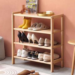 Stylish Beech Wood Shoe Rack – 4-Tier Space-Saving Organizer Y98L06