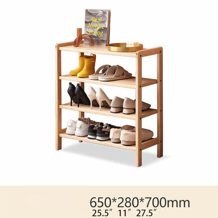 Stylish Beech Wood Shoe Rack – 4-Tier Space-Saving Organizer Y98L06