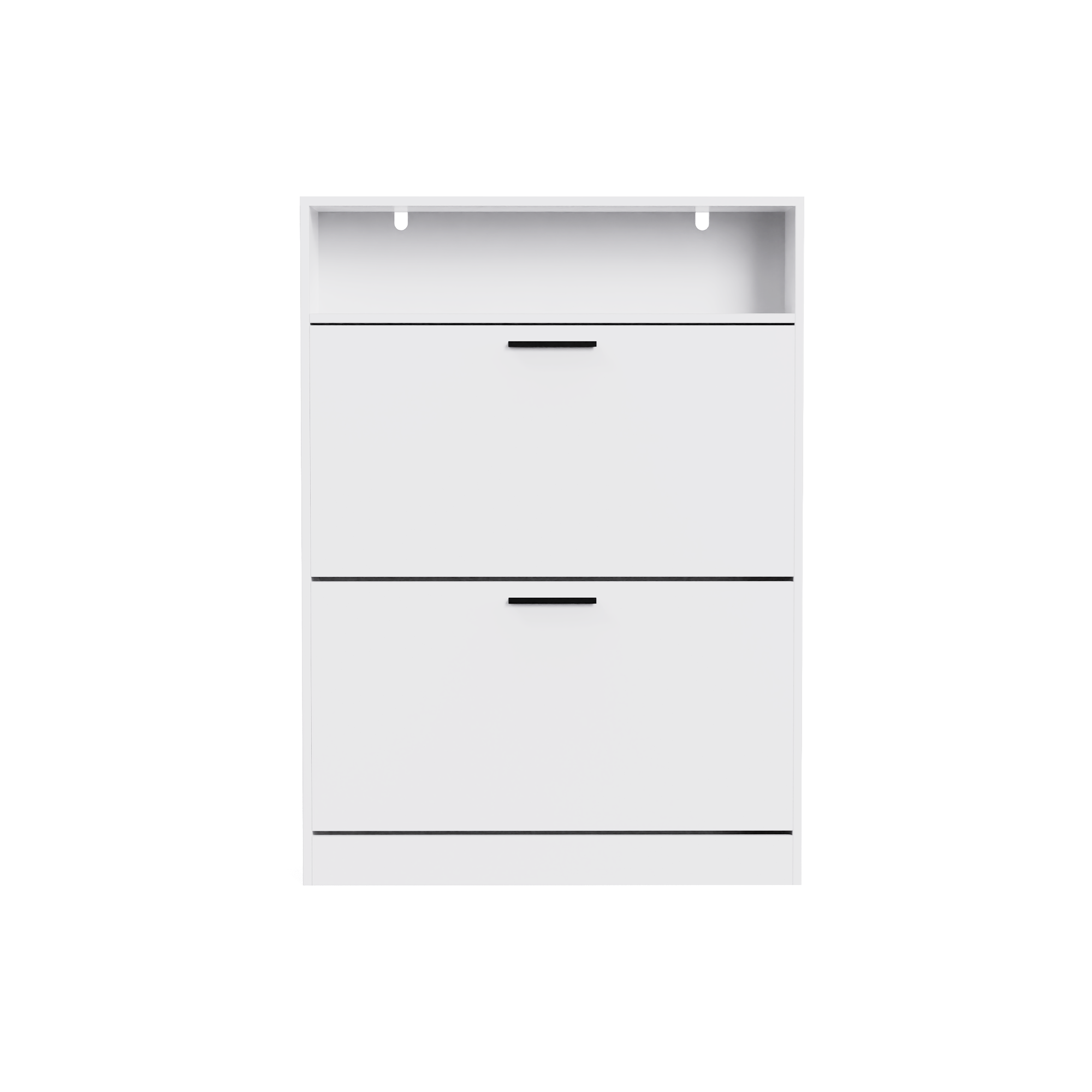 Shoe Storage Cabinet with 2 Flip Drawers, Sturdy Wood Hidden Shoe Storage, Freestanding Narrow Slim Shoe Organizer for Front Door Entrance, Living Room, Hallway, Bedroom (White)