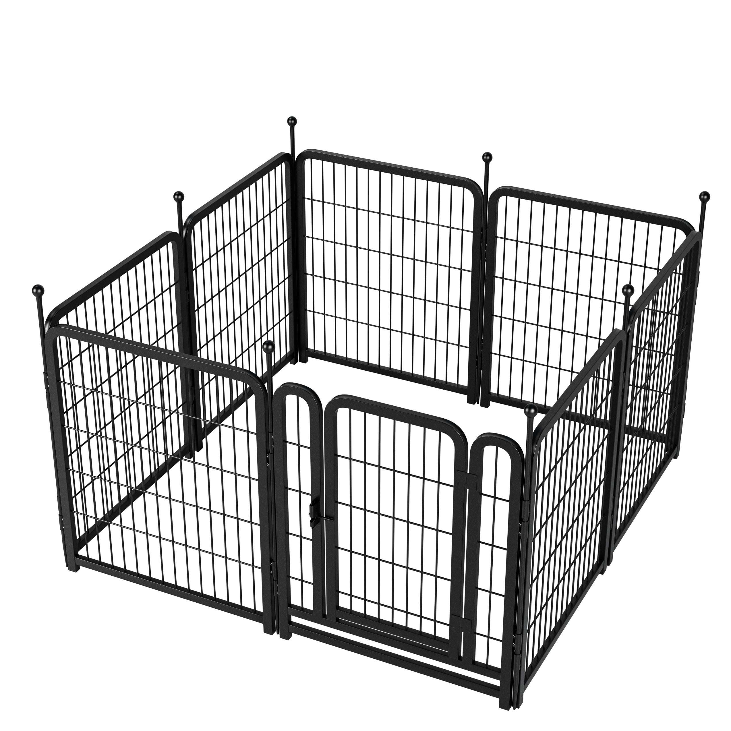 Heavy-Duty 32" Dog Playpen, Foldable 8-Panel Pet Exercise Fence for Indoor & Outdoor