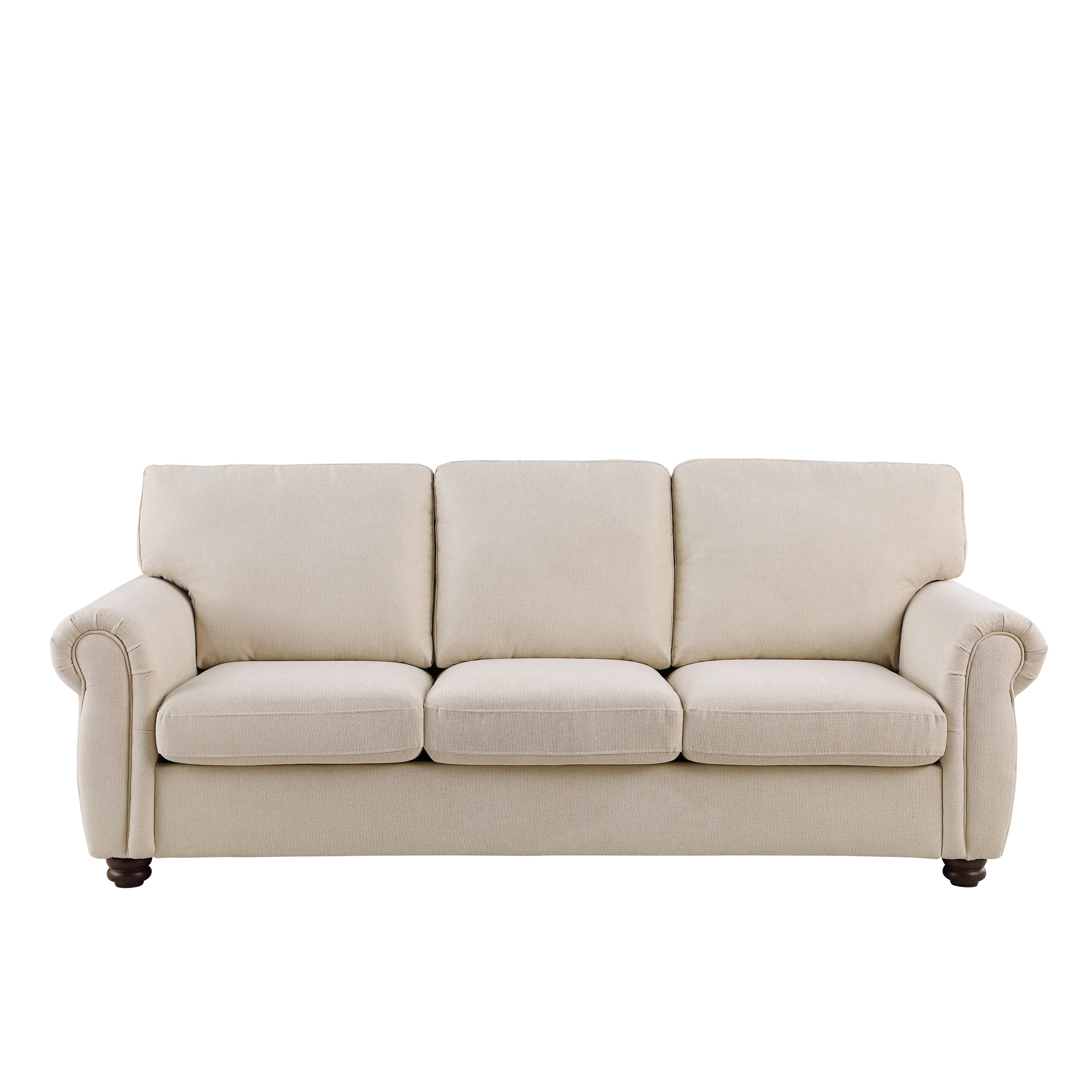 Beige Chenille 3-Seater Sofa