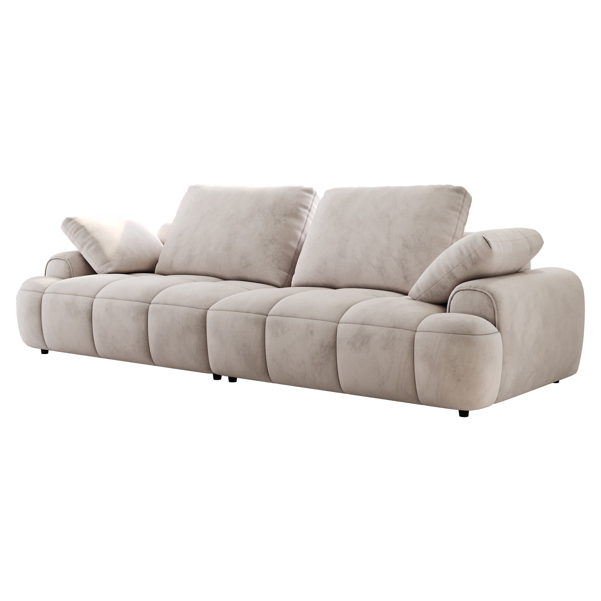 86.6″ Large size two Seat Sofa,Modern Upholstered,Light gray suede fabric