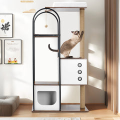 cat climbing frame,Cat Tree,Modern Cat Tower, Multi-Level Cat Condo with 1 Caves,2 Scratching Posts,Perch,for Indoor Cats