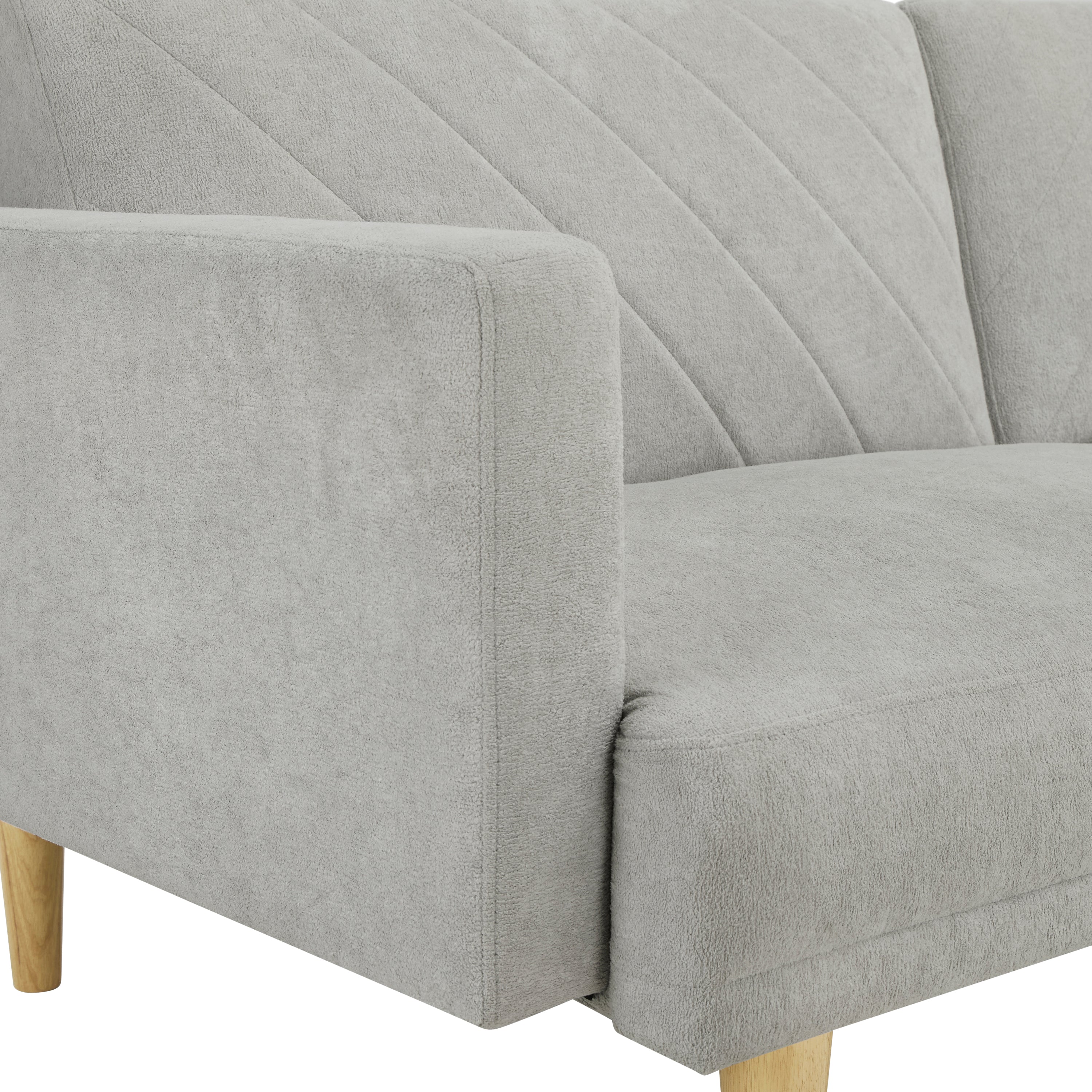 Convertible Futon Sofa Bed with Wood Legs, Yellow Fabric