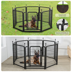 Heavy-Duty 32" Dog Playpen, Foldable 8-Panel Pet Exercise Fence for Indoor & Outdoor