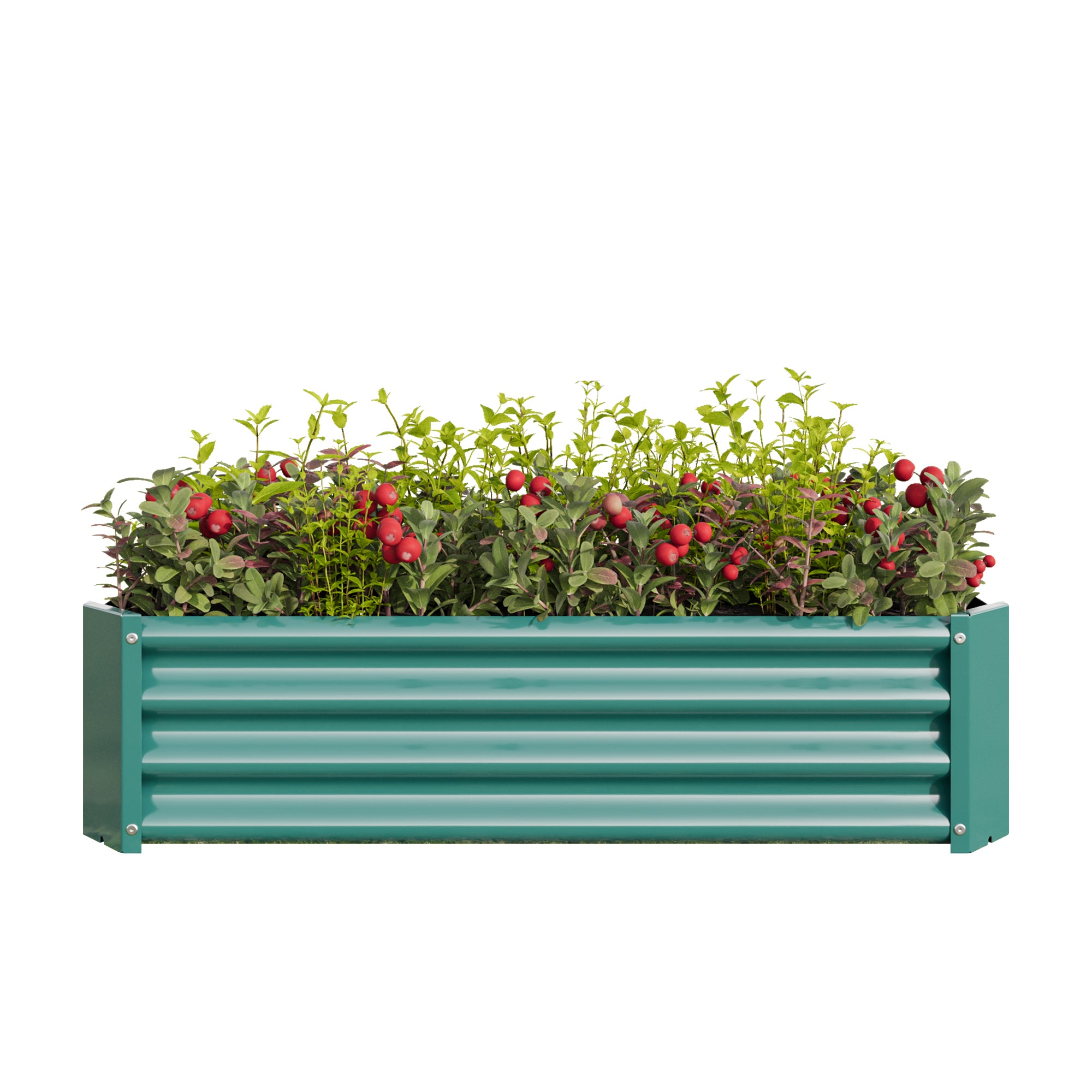 Metal Raised Garden Bed, Rectangle Raised Planter 4×2×1ft  for Flowers Plants, Vegetables Herb Veezyo Green