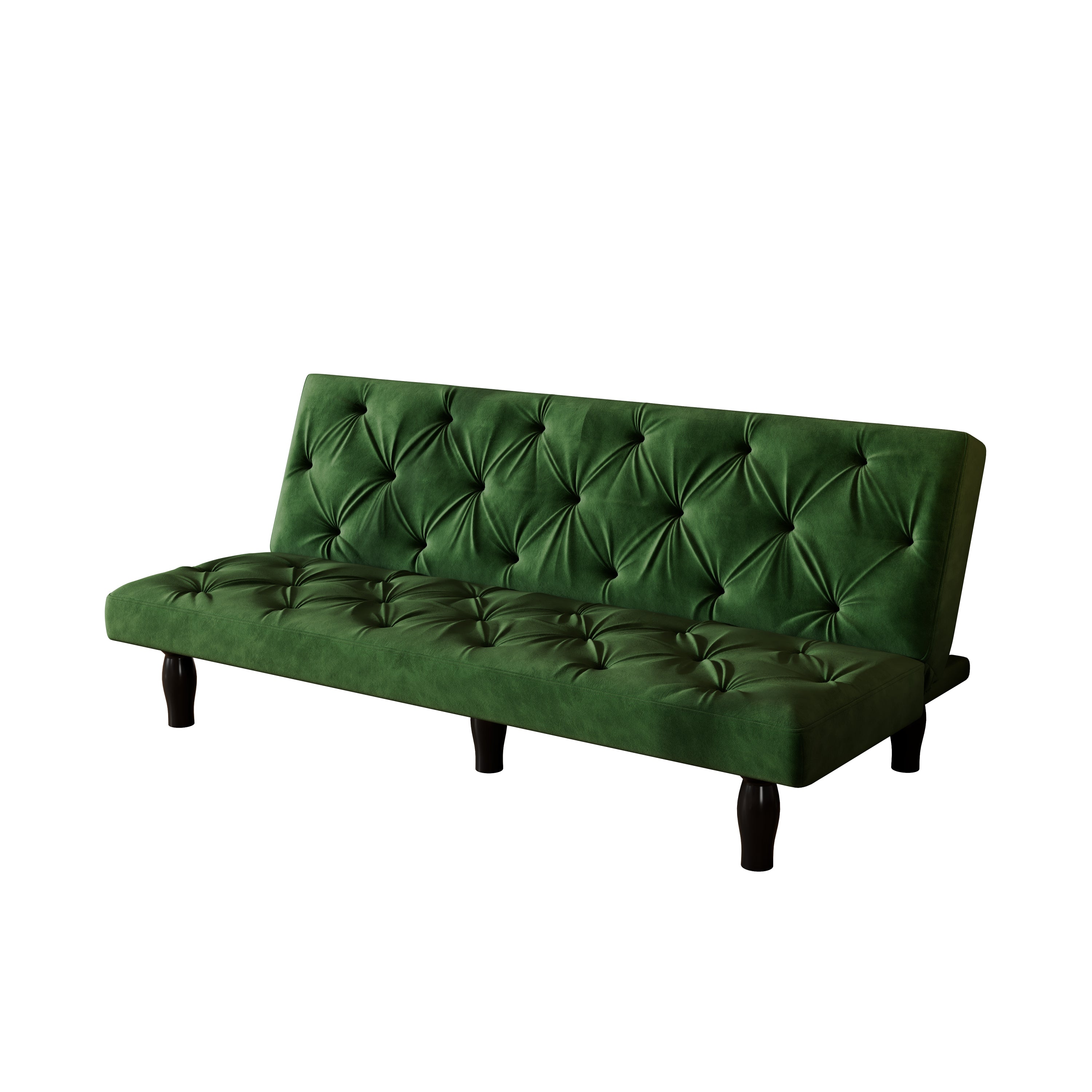 66" Green Velvet Sofa Bed Luxurious Pull-Out Sofa with Sponge Filling - Perfect Design for Living Room