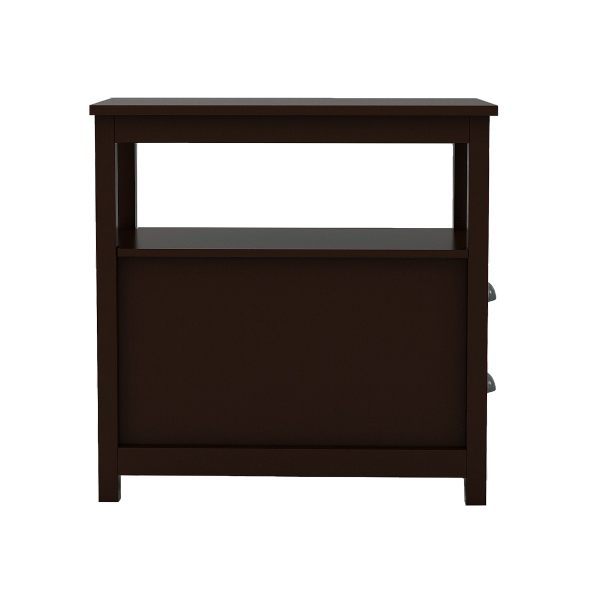 Modern Brown End Table With Two Drawers for Storage - Minimalistic Nightstand for Your Home