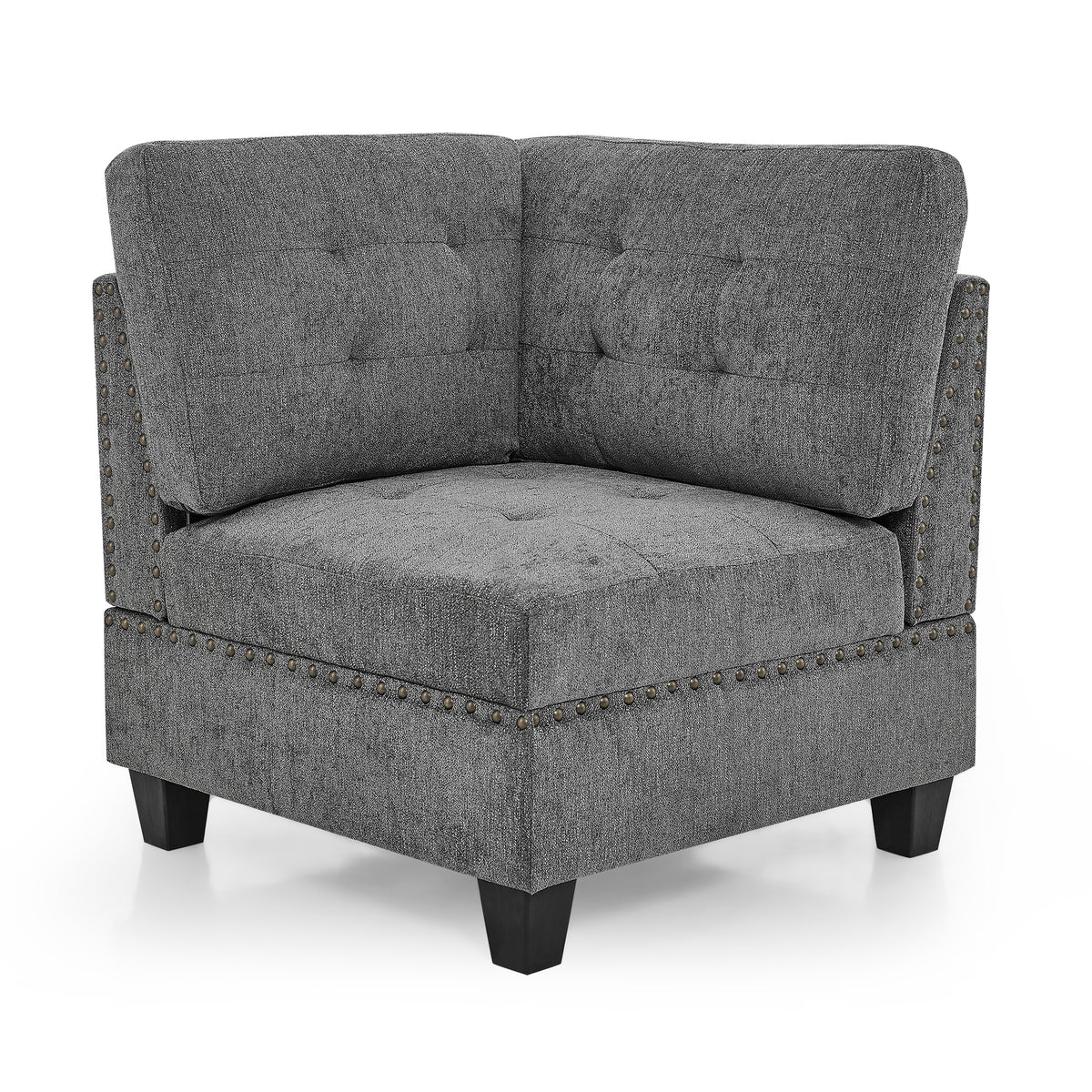 Corner Sofa for Modular Sectional,Grey Chenille (31.5"x31.5"x36.5")