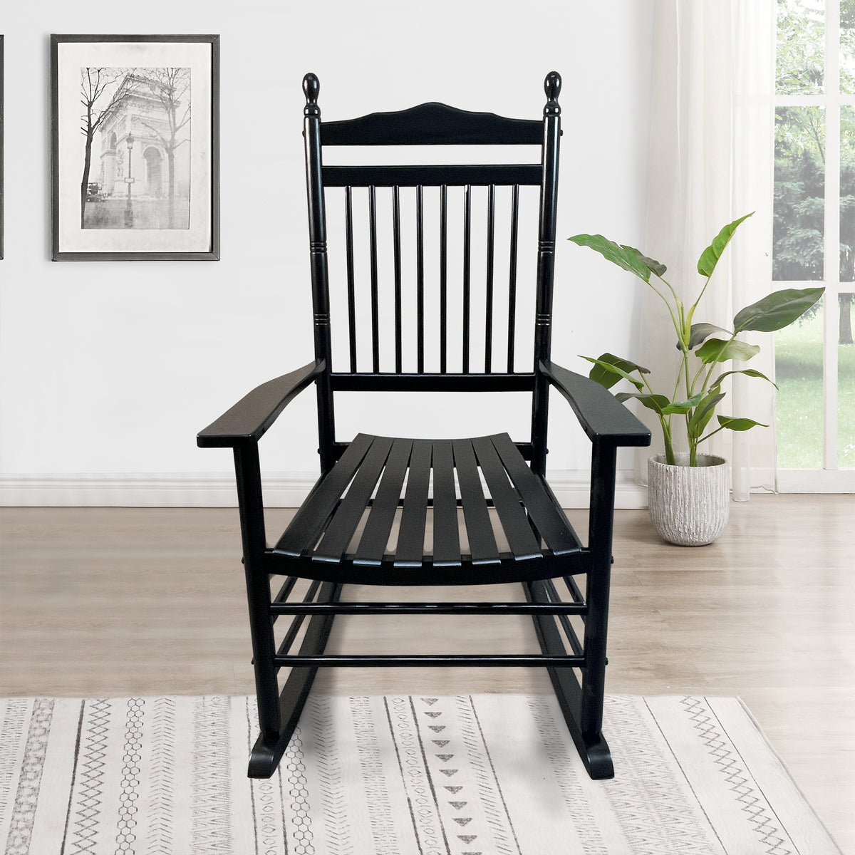 BALCONY PORCH ADULT ROCKING CHAIR - BLACK