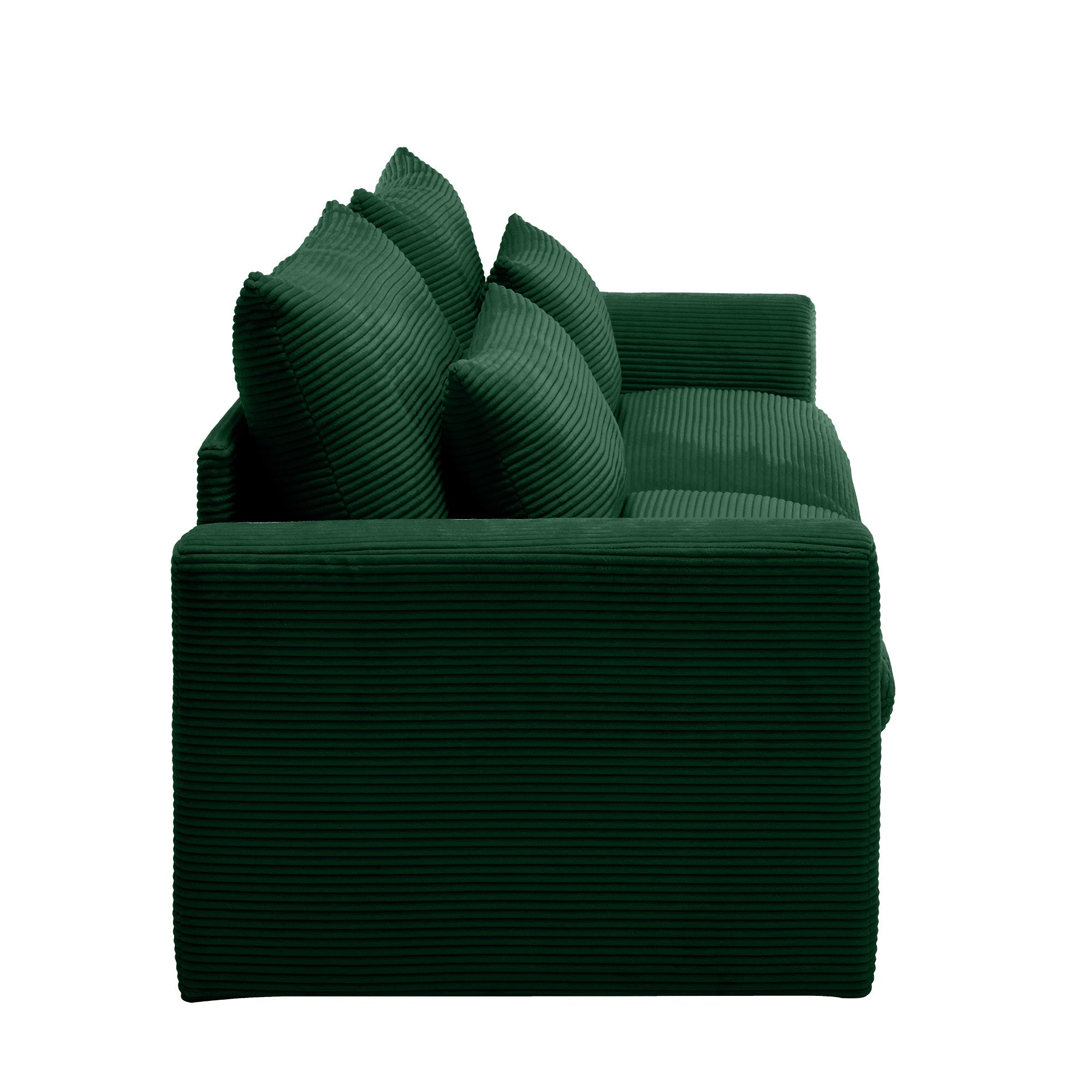 Modern Sofa 2 Seater Corduroy Fabric Sofa with Armrests for Apartment Living Room, Green