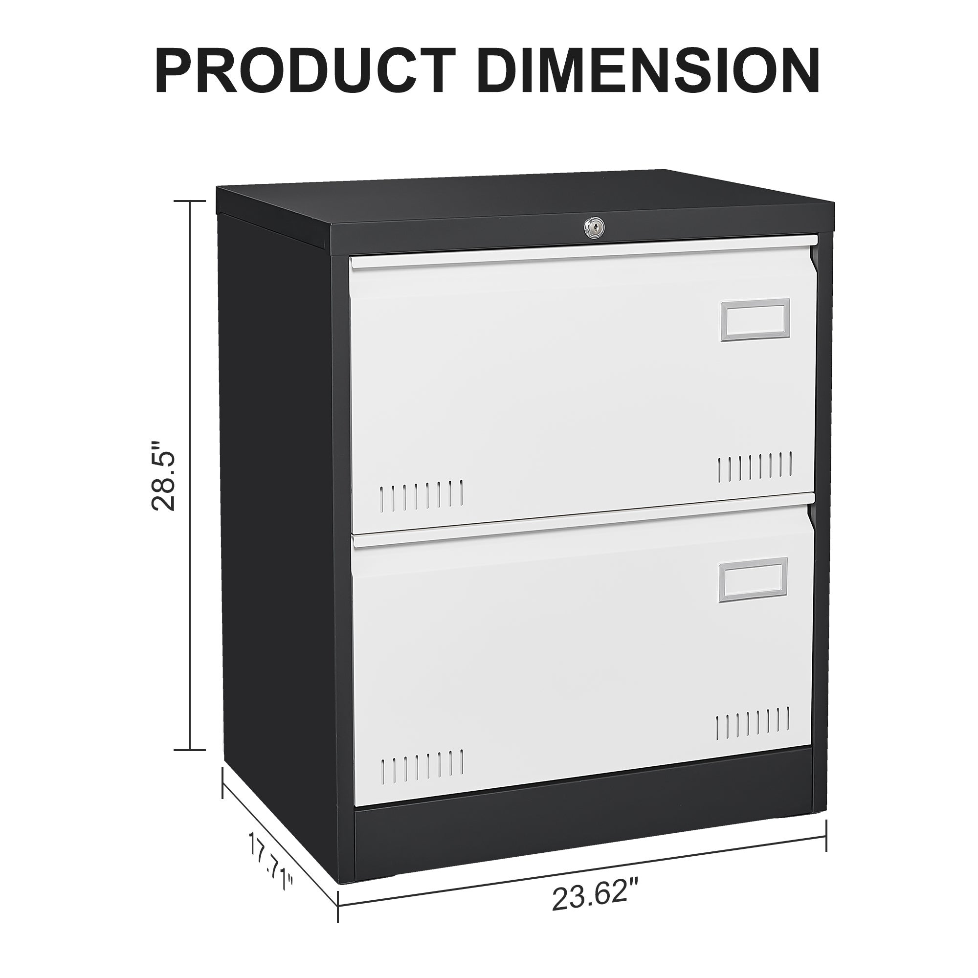 2 Drawer Metal Lateral File Cabinet with Lock,Office Vertical Files Cabinet for Home Office/Legal/Letter/A4,Locking Metal File Cabinet,Assembly Required