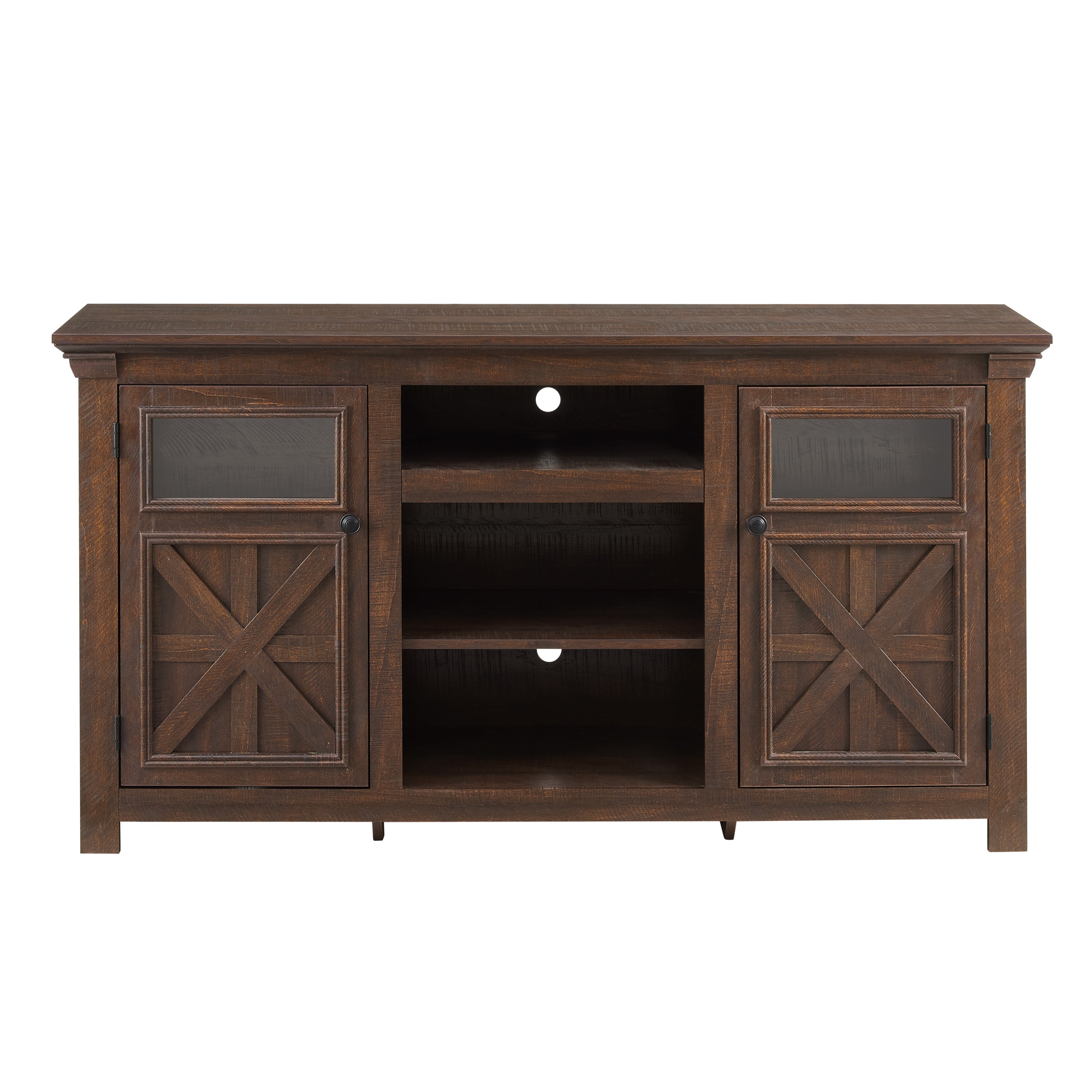 2 Doors Cabinet TV Stand with Large Barn Inspired Home Entertainment Console,Espresso