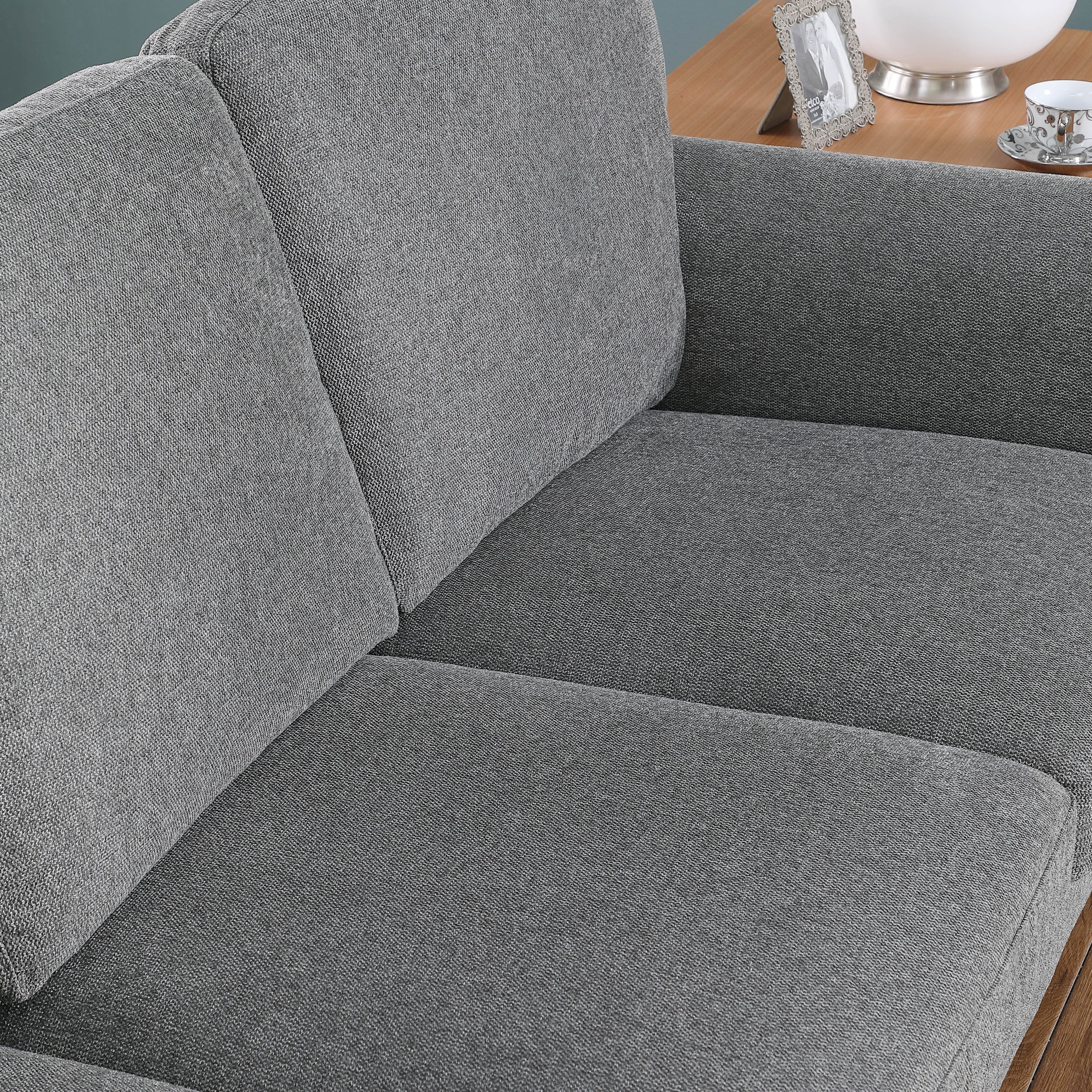 3-Seater Dark Gray Chenille Sofa