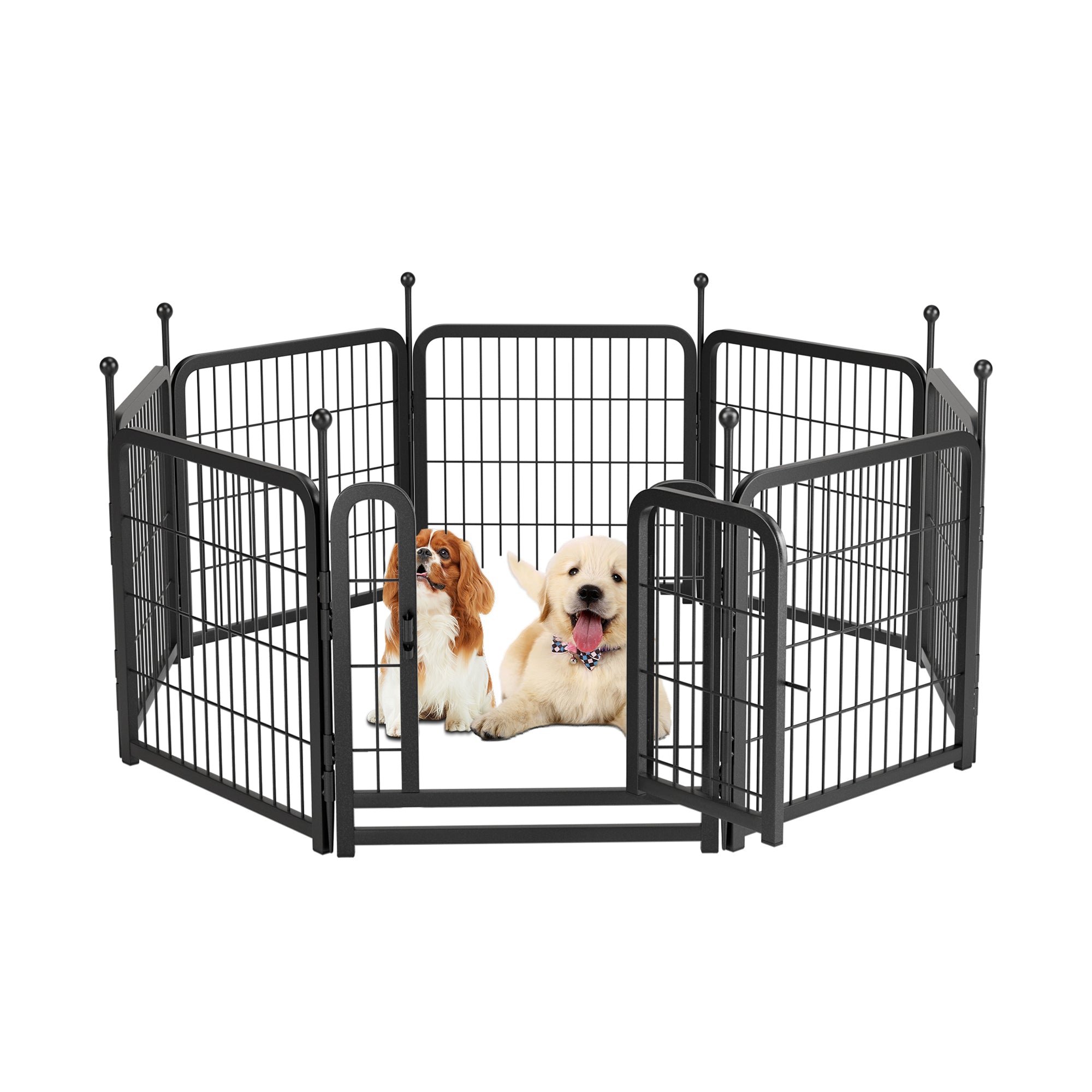 Heavy-Duty 24" Dog Playpen, Foldable 8-Panel Pet Exercise Fence for Indoor & Outdoor patio furniture