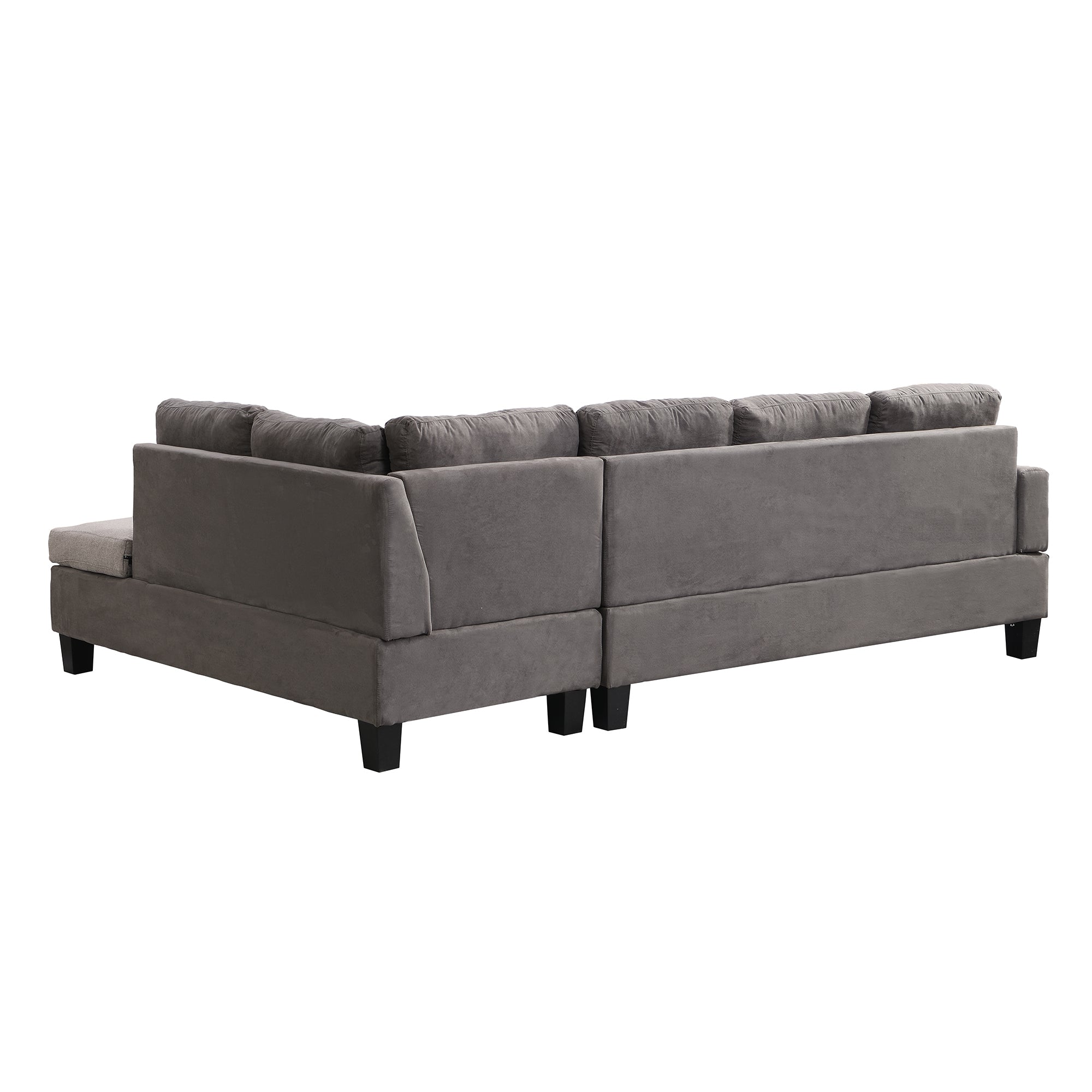 Sofa Set for Living Room with Chaise Lounge and Storage Ottoman Living Room Furniture Gray