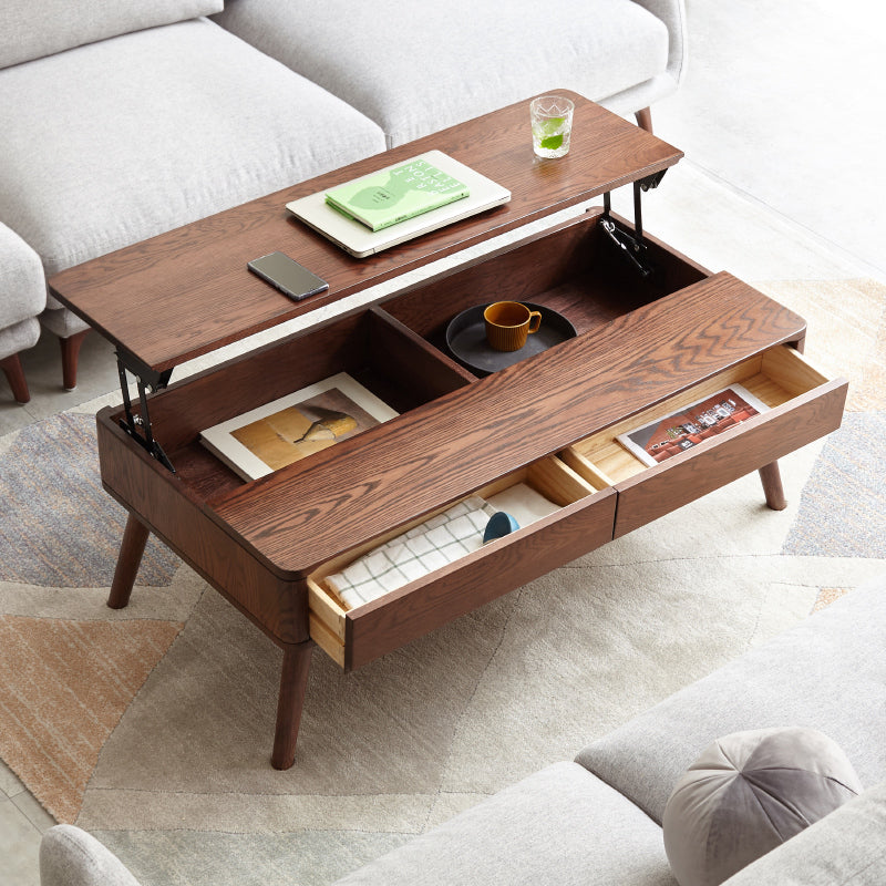 47.24" Solid Wood Coffee Table with Storage Shelf - Versatile for Home Office or Living Room