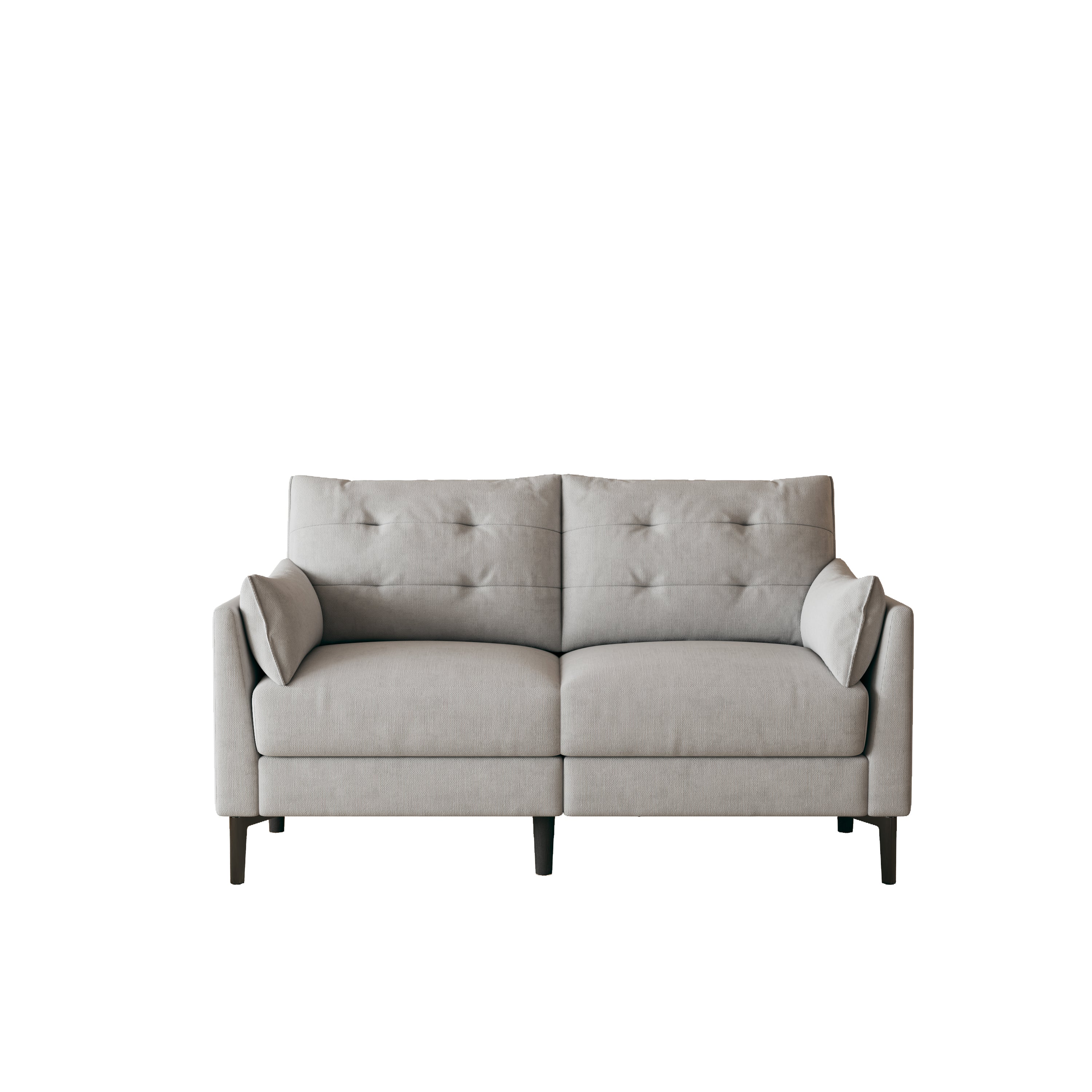 57.5" Gray Cotton Linen Sofa - Modern Loveseat with Soft Upholstery for Living Room