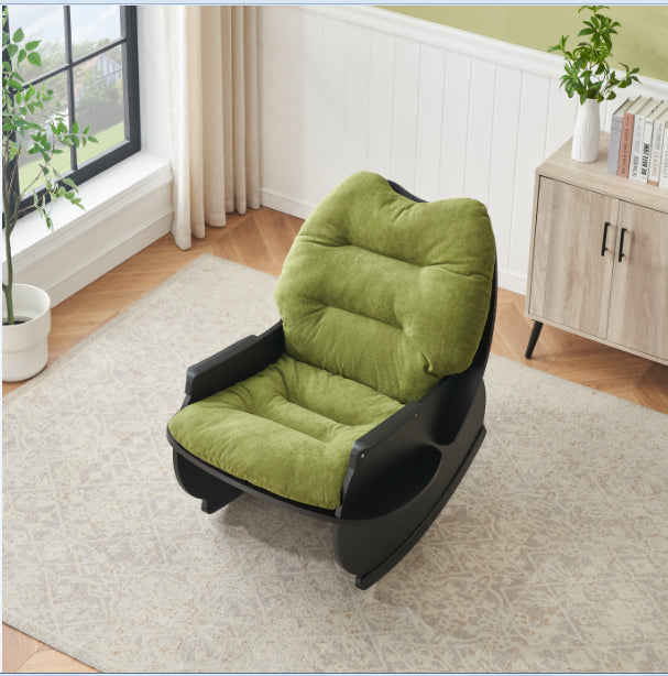 30.31 inches green Rocking chair, single seat, balcony casual comfort seat, suitable for senior children, adult lunch chair