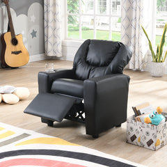 Kids Recliner Chair  Black PVC