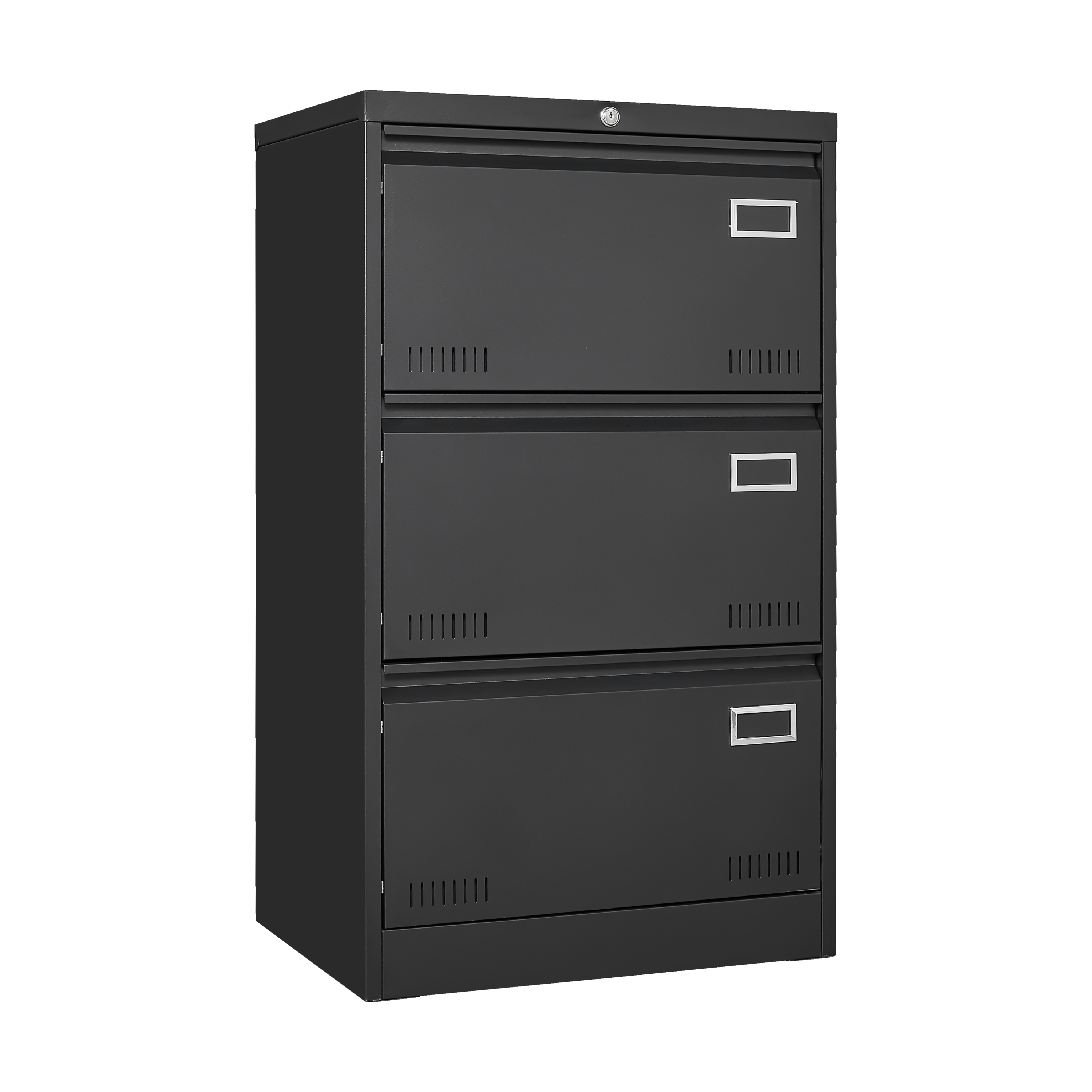 Filing Cabinet Lateral File Cabinet 3 Drawer, Blcak Locking Metal File Cabinets Three Drawer, Office Filing Cabinet with Lock Drawers for Home Office/Legal/Letter/A4/F4