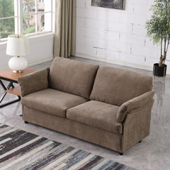 Camel Loveseat Chenille Sofa for Living Room