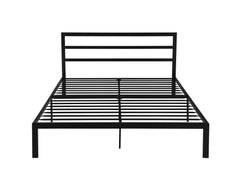 Queen Size Metal Bed Frame with Headboard Black